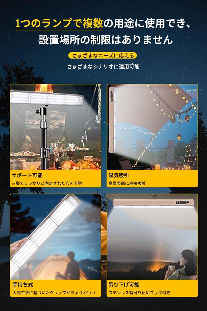 SGEBD Rechargeable LED Magnetic Light with 2500mAh 5 Lighting Warm White Emergency Fishing Disaster Prevention Security Power Disaster Parking Lot