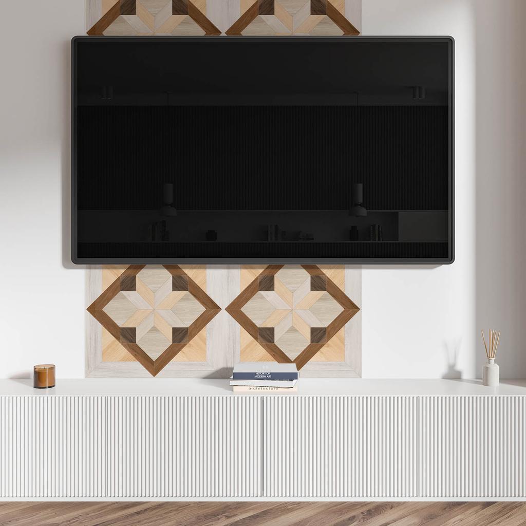 Panel Winylowy Z Nadrukiem - Dekoracja Do Sypialni 100X50 Cm Wzór Geometryczny W Kwadracie