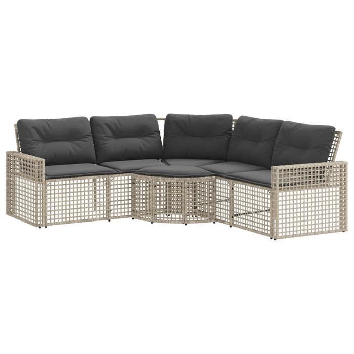 VidaXL Garden Sofa and Cushions and L-shaped Rattan Footrest, Outdoor Sofa, Outdoor Sofa In the Shape of 365898
