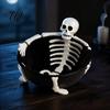 Decorative Resin Tray Halloween Skeleton Lounging Tidbit Serveware, 3D Relief Candy Bowl for Gothic Kitchenware Snacks Dips, Creative Party