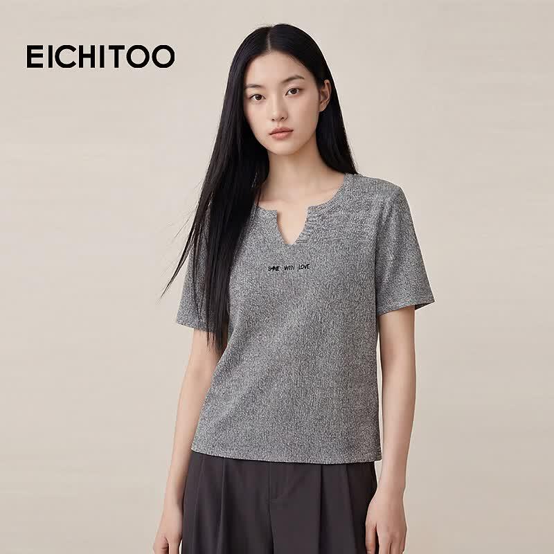 EICHITOO Women s Lightweight Short-Sleeve Knit T-Shirt M