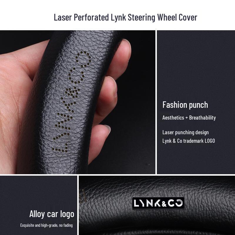 Lynk & Co Lenkradbezug für Modelle 01-09, Ganzjahres-Anti-Rutsch-Sportdesign