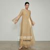 Life On the Left Women's Embroidered Mulberry Silk A-Line Dress