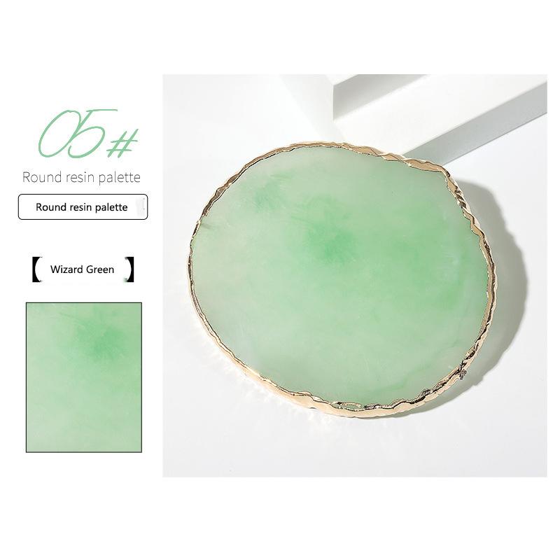 1pc Round/Square Painted Gel Polish Palette Natural Resin Onyx Display Board Holder Practice Nail Art DIY Tools