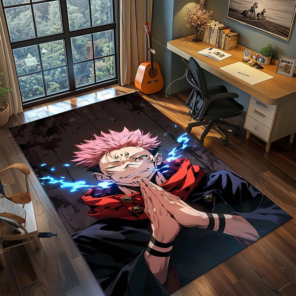 

Jujutsu Kaisen Polyester Carpet Rug Non Slip Durable Floor Mat Anime Living Room Bedroom -QJY 60x90cm