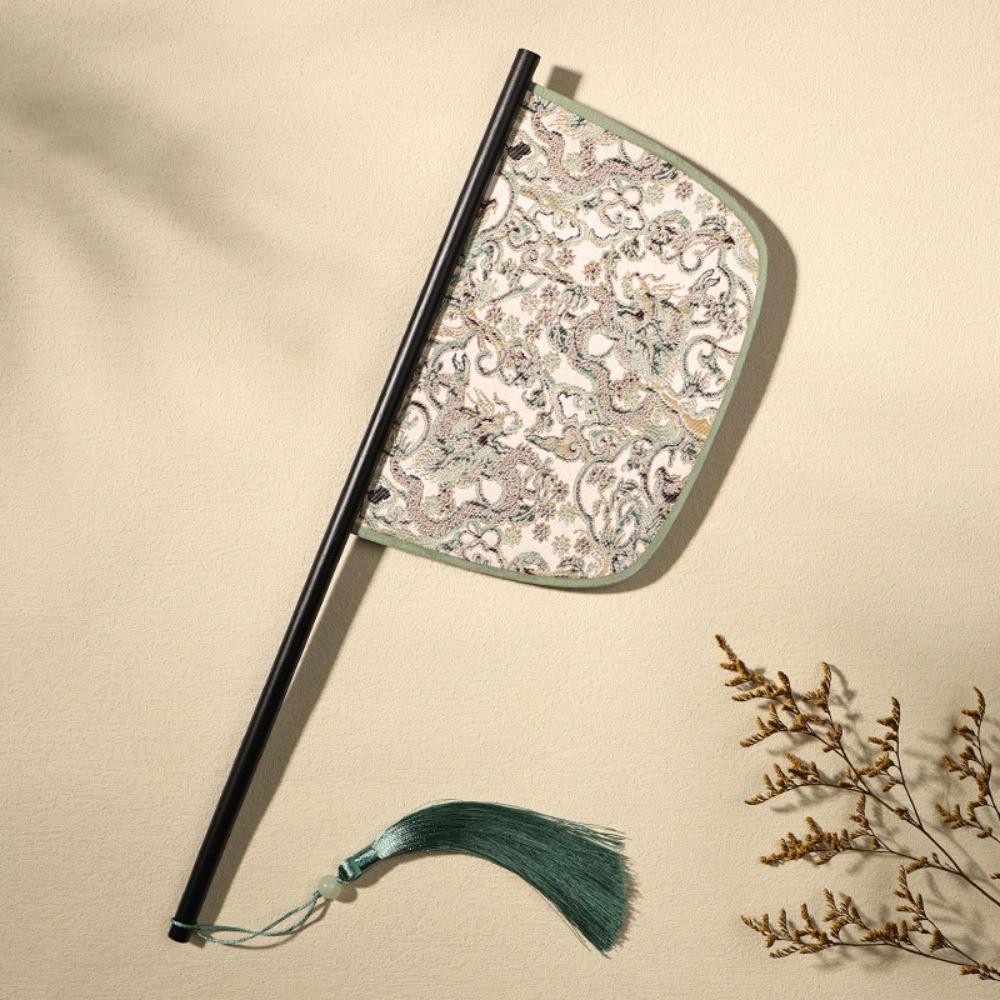 Long Handle Chinese Style Fan Exquisite Decorative Fan Home Decoration Hand Held Fans  Summer