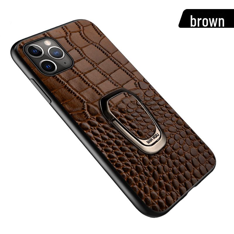 Apple 15 Handyhülle 14Pro 12ProMax Rindsleder Krokodil Muster Magnethalterung Aufkleber