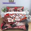 Set Copripiumino Trapuntato con Motivo Anime Federe Decorazione Casa Regalo di Compleanno (1 * copripiumino + 2 * federa, senza nucleo)