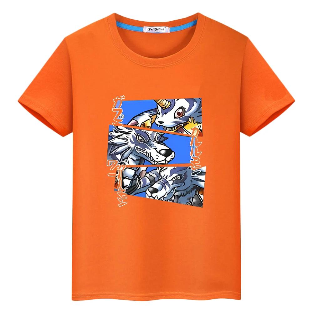 Digimon Print T Shirt for Kids Cartoon Pride Tshirt Girls Boy Cotton Clothes Y2k Kawaii Tops Anime Short Sleeve T-shirts