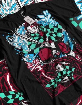 Μπλουζάκι Tanjiro Demon Slayer Kimetsu No Yaiba Horror Anime Μπλουζάκι Nezuko Όλα τα Μεγέθη