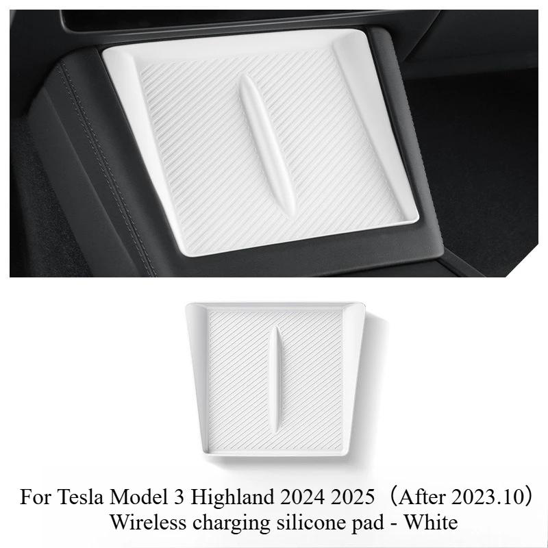 For Tesla Model 3 Y Juniper Highland 2025 Center Console Armrest Storage Box Stowing Tidying Lower Bottom Mat Organizer Tray Pad