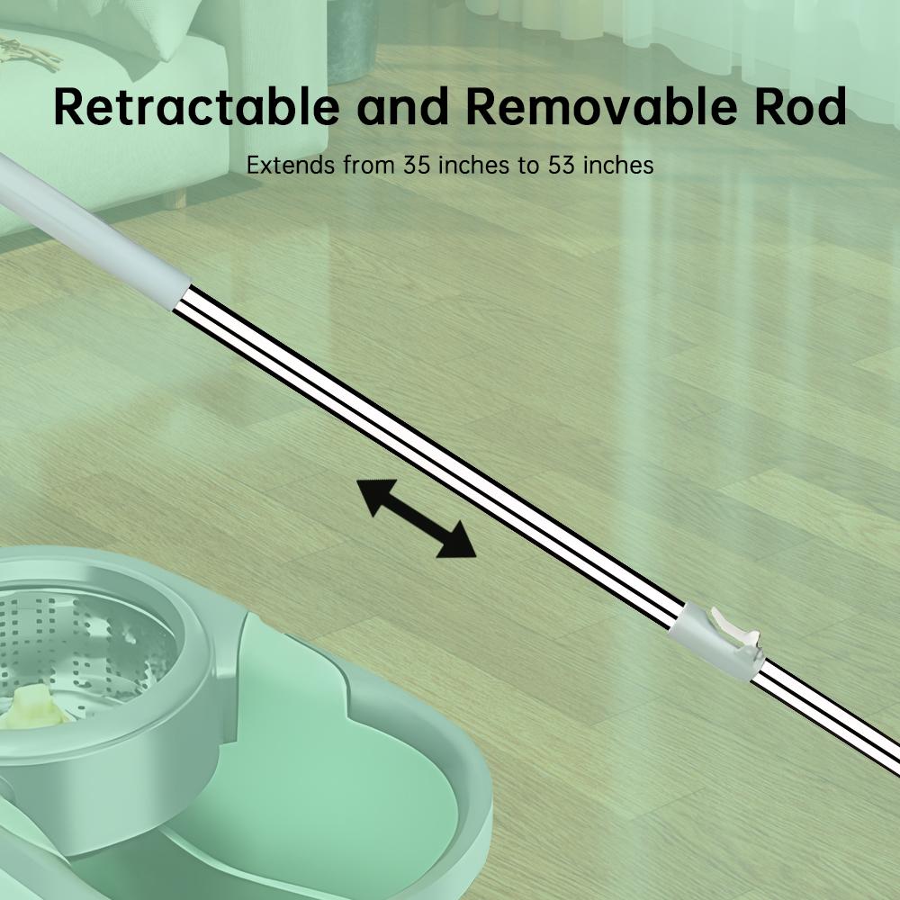 Mop rotativ și găleată cu set de stoarcet pentru curățarea podelei de acasă Mop de centrifugare separat pentru apă murdară și