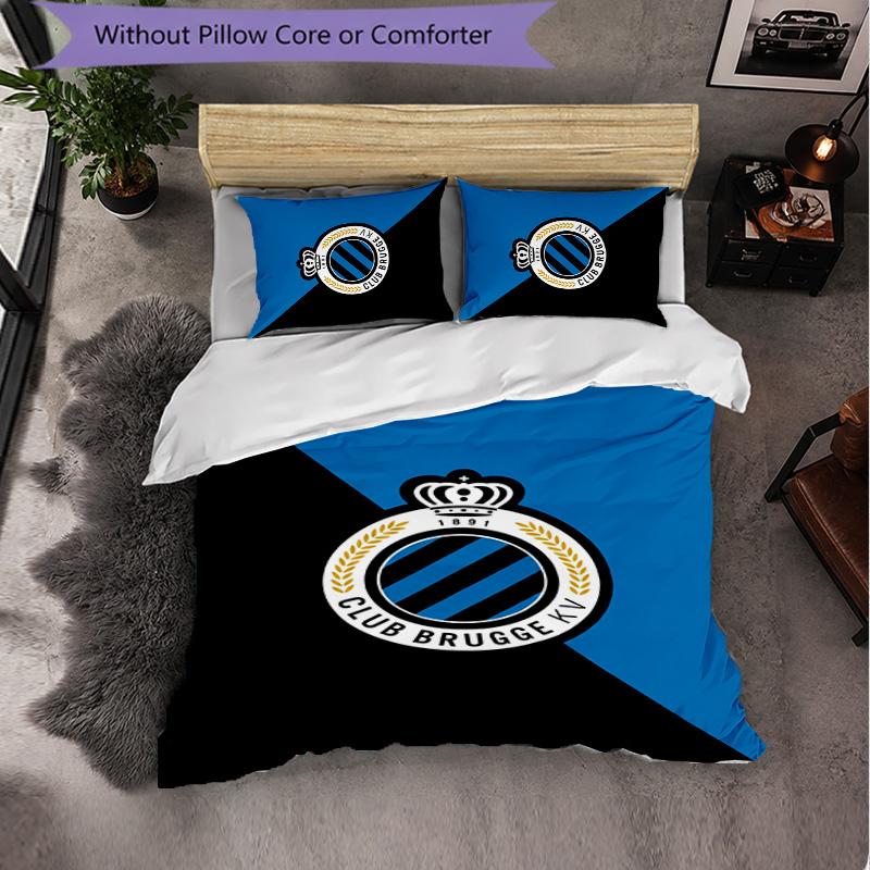 Club Brugge FC Themed Bedding 3Pcs Duvet Cover Set Decorative Bed Linen For Teen Room Home Decoration