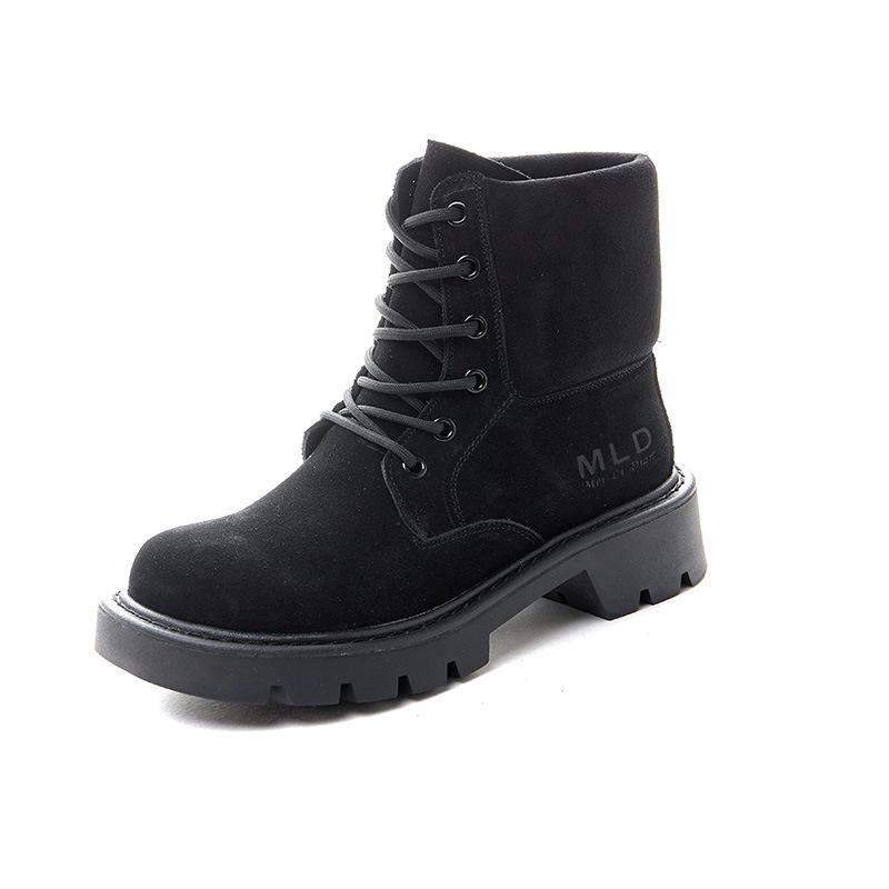 Retro Martin Boots Women's Autumn and Winter New Casual Style Big Head Boots Thick Heel Short Boots