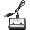 USB Balance Charger for 7.4V 1800mAh LiPo Battery | Compatible with MJX B5W Bugs 5W RC Drone, RC Helicopter | LED Indicator, Portable, Black, Plastic