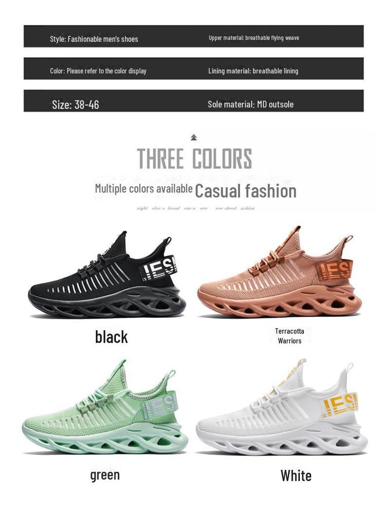 Jarní nová sportovní obuv Flyknit pro muže i ženy z roku 2024 s živým vysíláním, design s tlustou podrážkou, velká velikost pro páry, ideální na běhání.