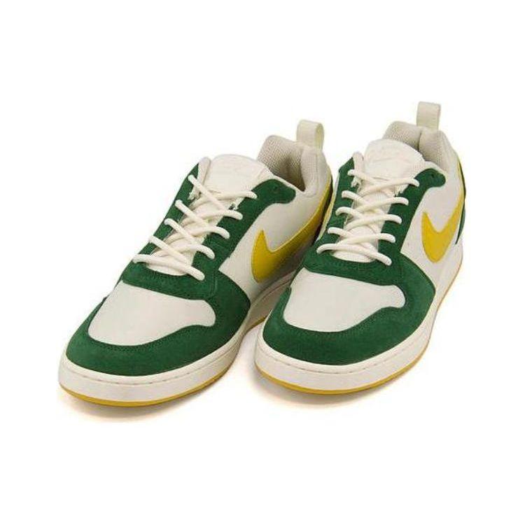 Nike Court Borough Low Premium Non-Slip Durable Low-Top Skate Shoes Men Sneakers White Green Yellow 844881-100