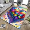 Customizable3D Luxury Dream Butterfly Flower Non-Slip Carpet for Home Living Room Bedroom Sofa Washable Kid Play Area Rug Decor