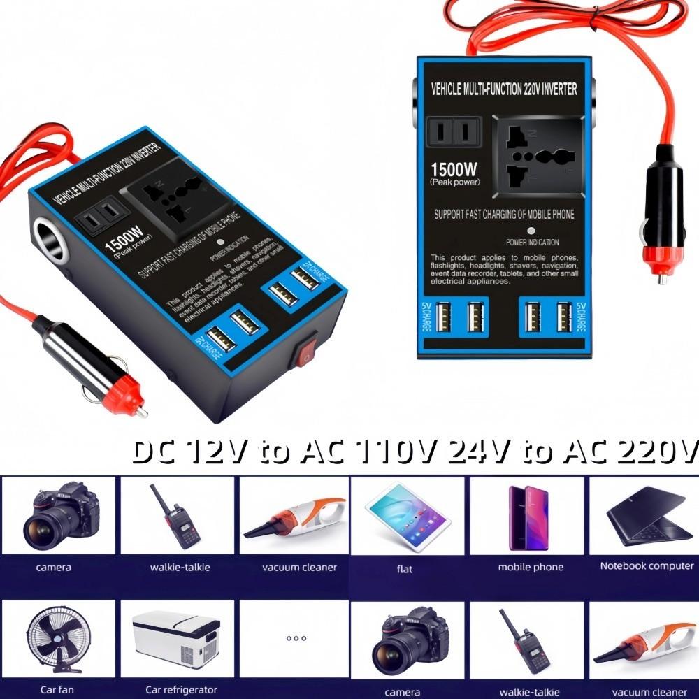 DC 12V 24V to AC 110V 220V Universal Car Converter High Power Car Power Adapter Outdoor Power