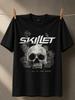 Skillet Roses Grayscale And Rose Graphic With Logo And Whispers In The Dark Lettering Unisex All Unisex All TShirt