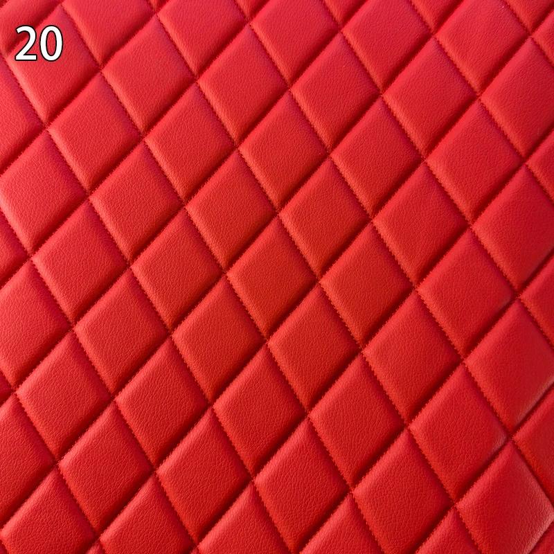 Thick Quilted Faux Leather Fabric Embroidery Upholstery Fabric Car Roof Bedside Leather Door Sponge Trim Decoration
