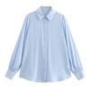 PB&ZA Women's Solid Color Button-Embellished Shirt - 2024 Autumn/Winter Fashion Collection