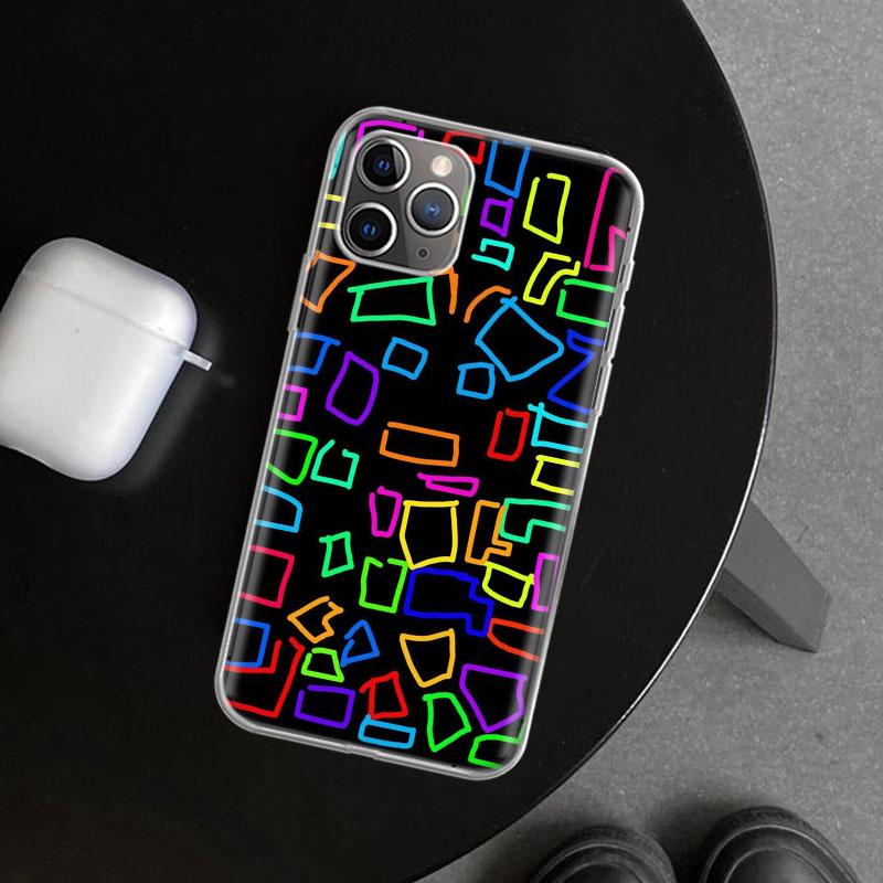 Simple Pattern Graffiti Phone Case Cover for iPhone 11 12 13 Mini 14 15 Plus 16 Pro Max 17 Air 7 8 + SE Art Customized Fundas 11
