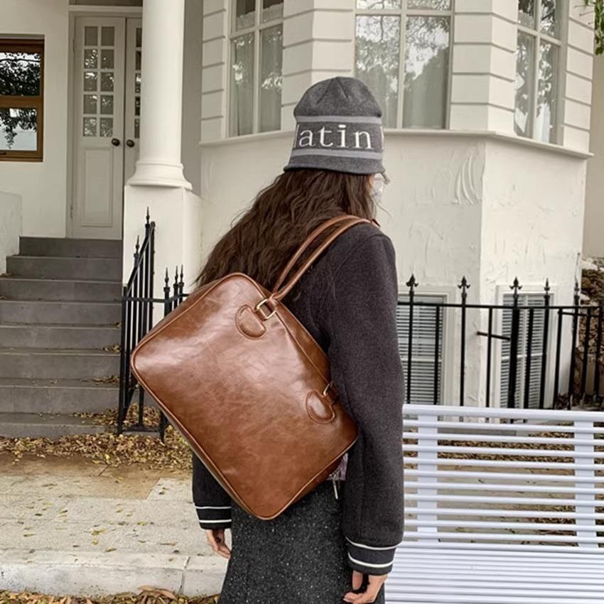 Student clothing book large-capacity bag women's 2024 new Korean ins retro niche one-shoulder portable tote bag