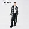 MO&Co. Women's Plaid Wool Blend Hooded Jacket