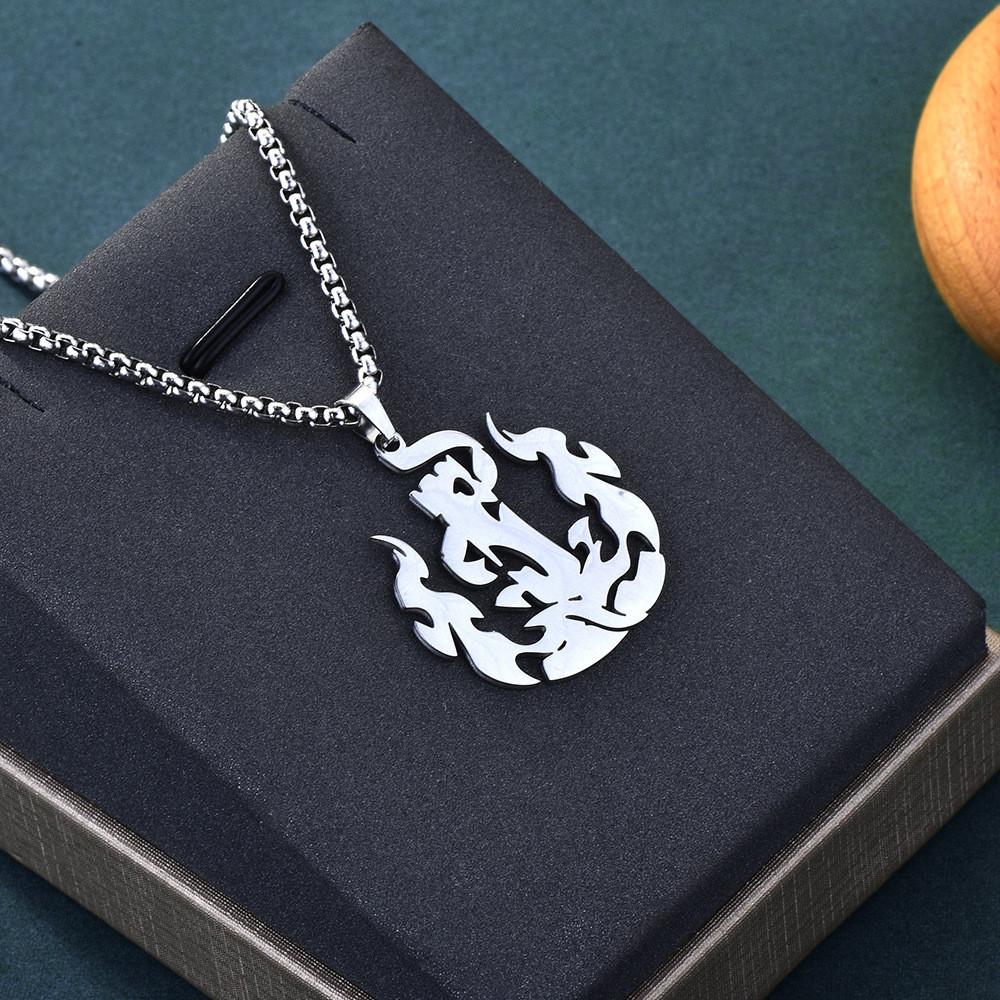 And Fashionable Unique Stainless Steel Long Necklace With Geometric Design For Wear Unisex