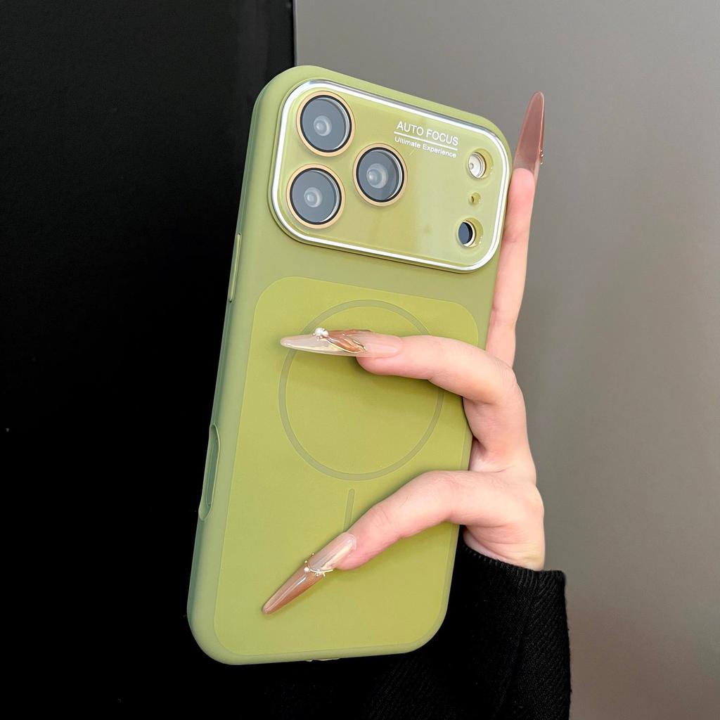 Original Liquid Silicone Matte For Magsafe Charge Phone Case for iPhone 17 Pro 16 15 Pro Max Crystal Lens Protectio Cover