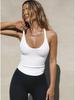 Round Neck Knit Tank Top Straps Crop Tops Women Summer Camis Solid Color Yoga Camisole Fashion SportsTube Female Sleeveless Cropped Y2K Girl Clothes