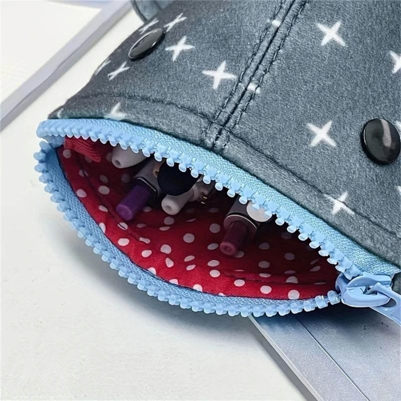 Shark Shape Pencil Case Canvas Pen Pouches Pencil Storage Bag Travel Makeup Organiser Bag For School Office Supplies