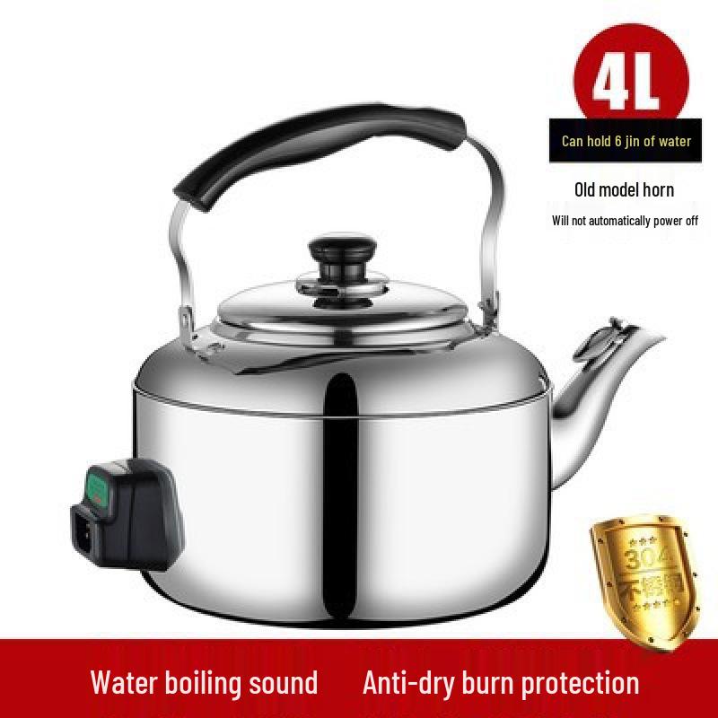 

304 Stainless Steel Electric Kettle, 10L, Home Use, Plug-in, Whistling, Thickened, Anti-Dry Burn, Auto Shut-Off.