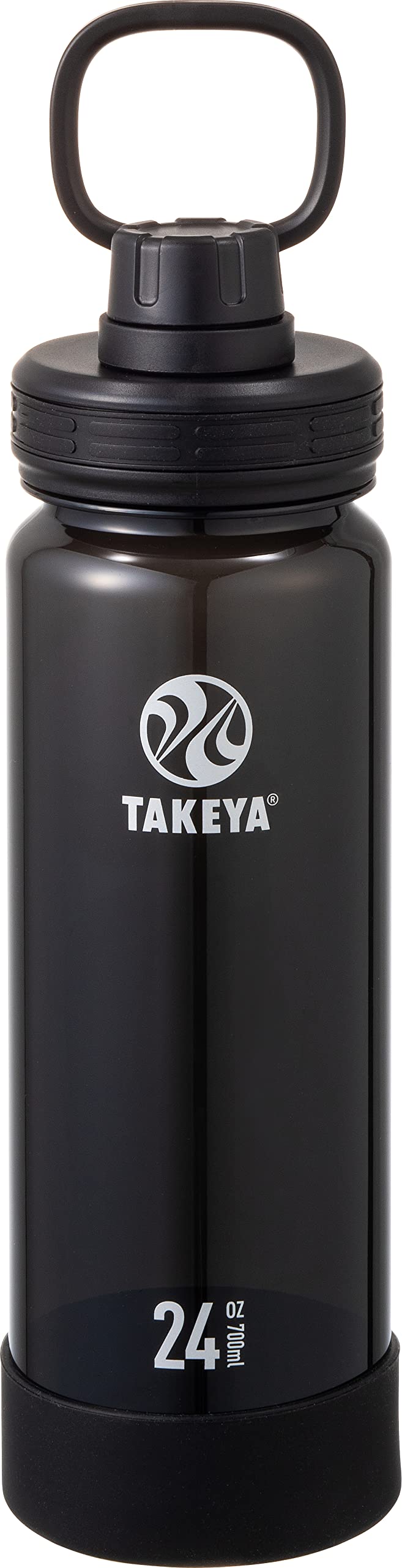 

Official Takeya Onyx Clear Bottle, 700ml, Durable, with Graduations, Carry Handle, and Silicone Bumper. Lightweight, Direct-Drinking, Protein Shaker,