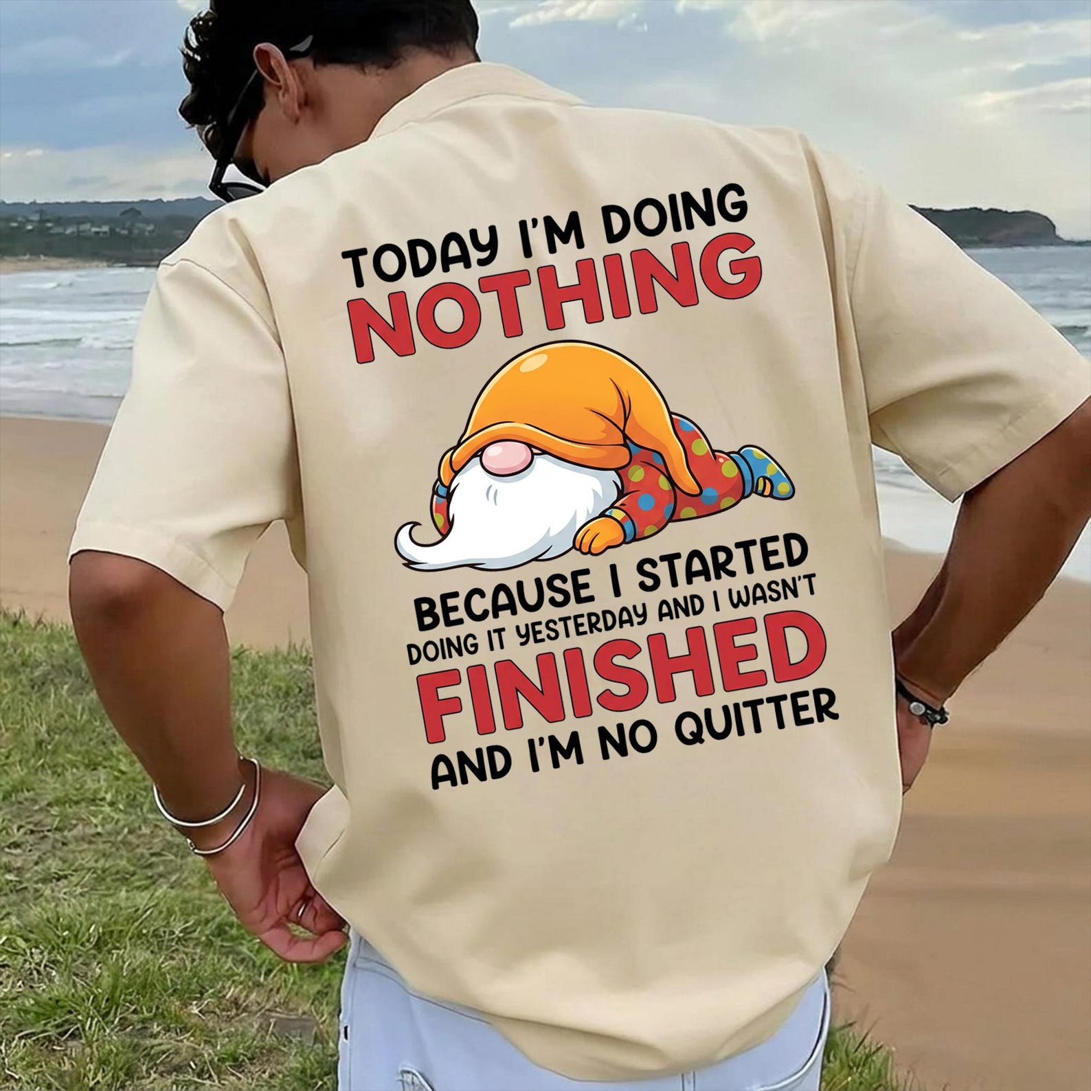Comfort Colors Funny Gnome Shirt, Today I m Doing Nothing Tee, Lazy Gnome Graphic T Shirt, Humorous Quote Gift for Men Women 2XL
