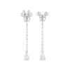 Disney Silver Mickey and Minnie Mouse Pair Shaped Dangle Long Earrings with Perfect Gift Chain, (VPRDS20028)