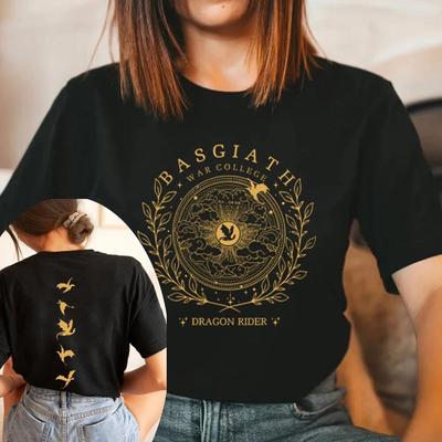Basgiath War College 2-Sided T-shirt Fourth Wing Merch Shirt Bookish T-Shirt Women Short Sleeve Graphic T Shirts Streetwear Top
