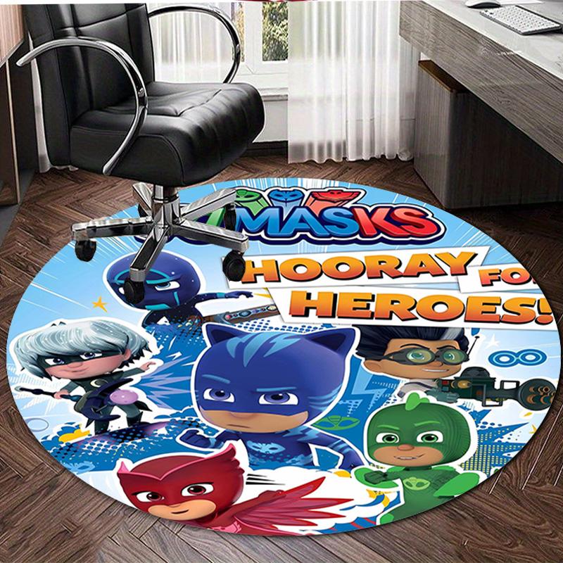 1pc PJ Marks1 Design Printed Area Round Carpet for Bedroom Living Room Home Decor Rugs Mat Non Slip Mat Rug for Bedside
