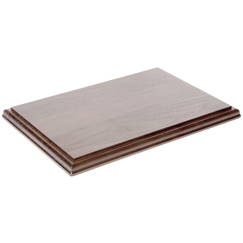 Plymor Solid Walnut Rectangular Wood Display Base with Ogee Edge, 12 W x 8 D x 0.75 H, Pack of 3 12 x 8 x 0.75
