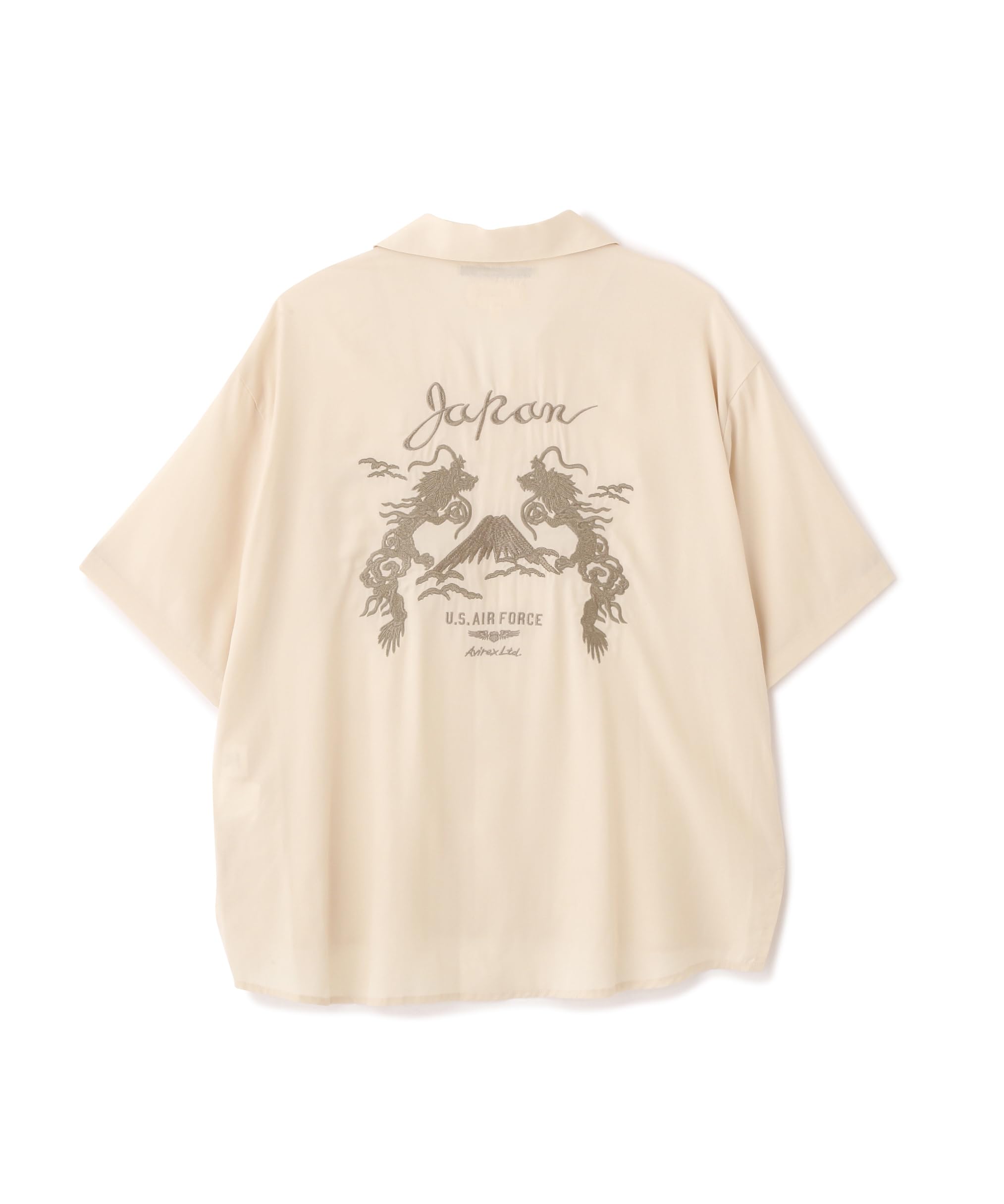AVIREX DOUBLE DRAGON SOUVENIR SHIRT women s F beige 783-5123601
