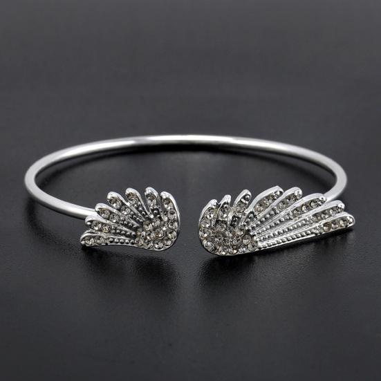 Jewelry Rhinestones Angel Wing Female Cuff Thin Bracelet Open Bangle