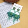 Bohemian Crystal Fringed Flower Large Circle Stud Earrings Women's Long Temperament Vacation Earrings Retro Earrings
