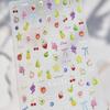 Spring Strawberry Vine 5D Nail Art Stickers Garden Fresh Red Strawberry Green Leaves Flower Cherry Branch Bow Nail Decals DIY