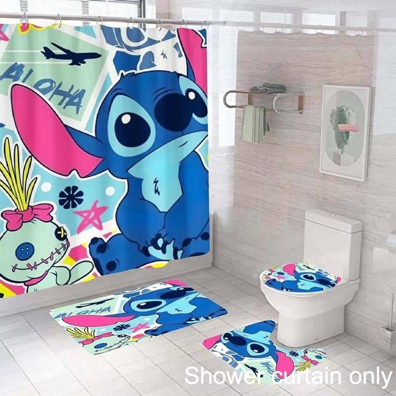Lilo Stitch Duschvorhang Wasserdicht Schimmelresistent Und Niedlich Heimdekoration