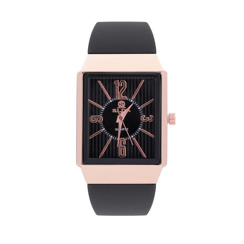 Rectangle Dial Fashion Men S Watch Student High Value Silicone Strap Thin Quartz Watch Men