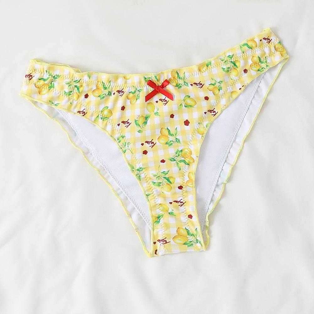 2025 Floral Cross-Back Bikini Split Swimsuit Tie-Up Design