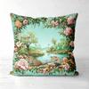 Vintage Floral Leopard Throw Pillow Covers for Home Decor Polyester Sofa Cushion Cov Headboard Pillow (Without Pillow Core