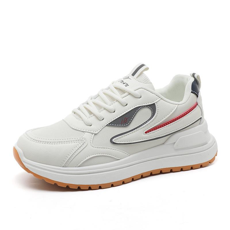 K6901 New  Spring/Summer Breathable Casual Women's Shoes Thick Bottom Heightened Sneakers Students' Street Shot Round Head Stitching