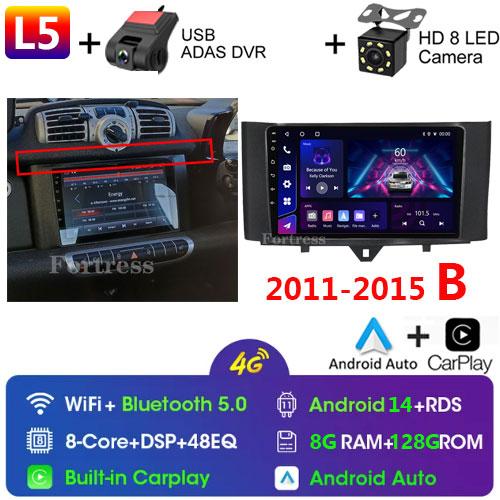 For Mercedes Benz Smart Fortwo 2006 - 2015 Android Car Radio Multimedia Player Carplay Navigation GPS Touch Screen Auto Stereo